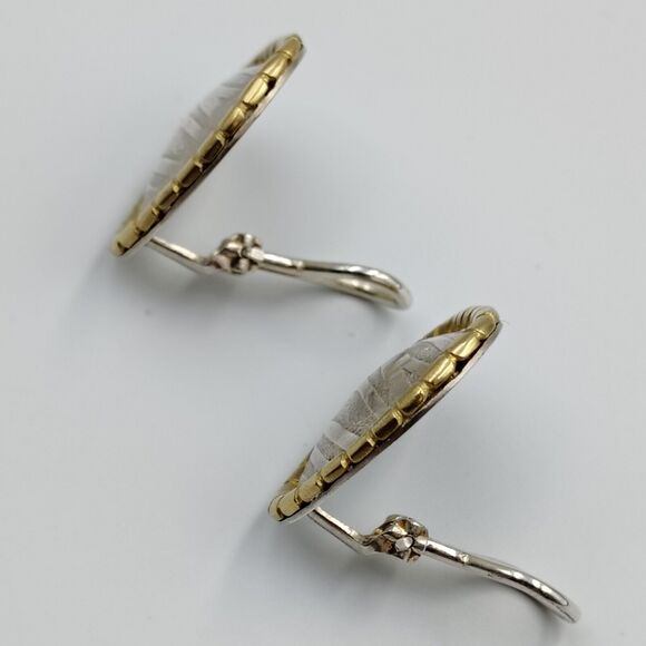 Vintage Jane Bohan Sterling Silver 925 18K Gold Clip On Modernist Earrings Rare - Picture 5 of 13
